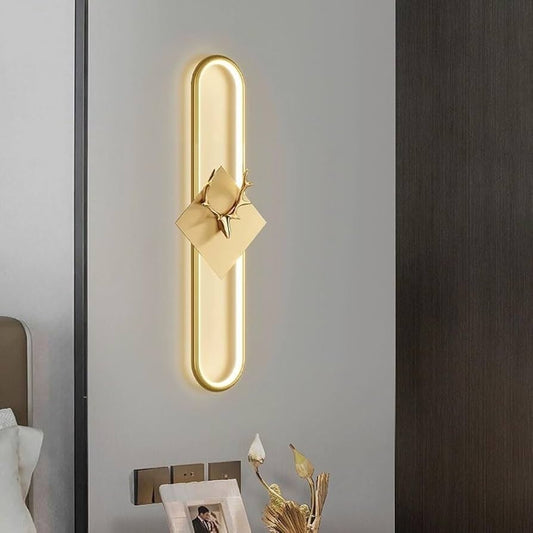 HDC 900mm Electroplated Oval Golden Led Wall Lamp Bedside Light