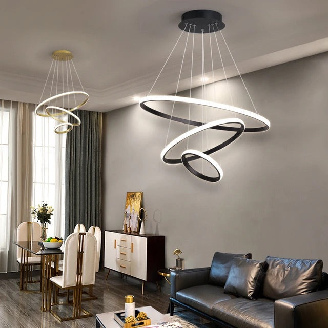 3 Rings Chandelier Modern Led Pendant Ceiling Light | Fruugo IN