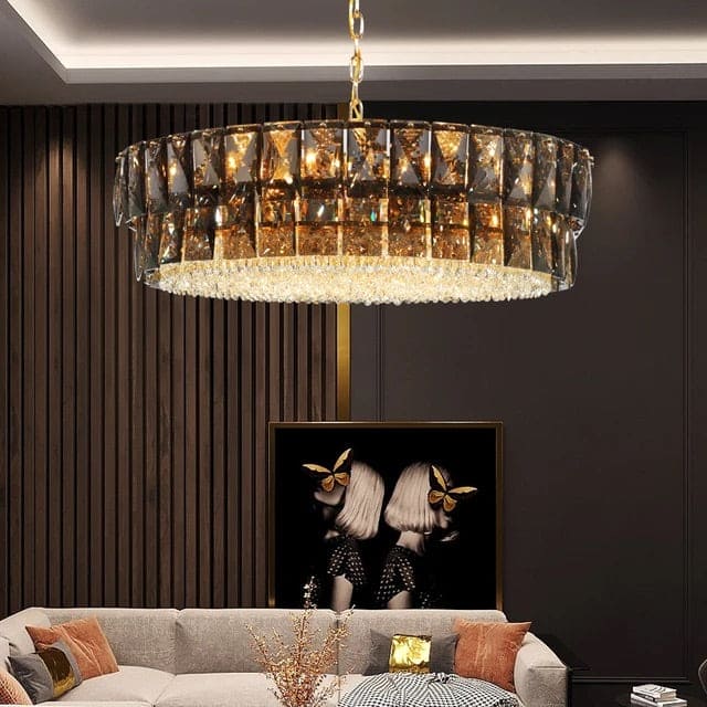 Hdc 800mm Modern Simple Round Villa Decorative Crystal Chandelier