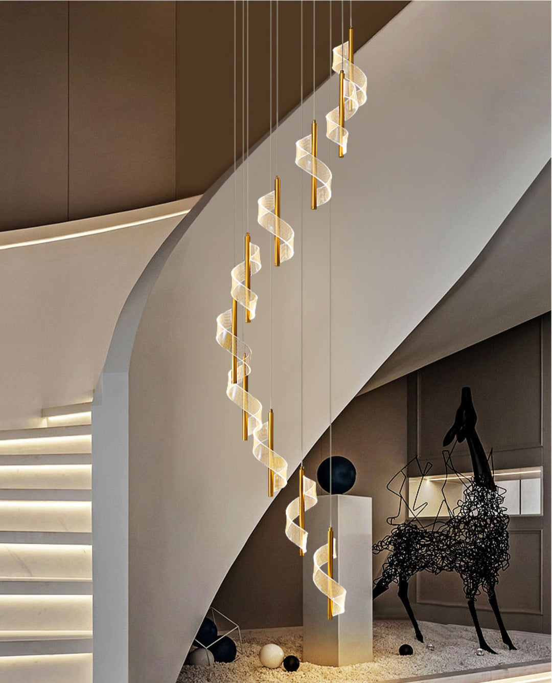 Chandelier for deals stairs modern