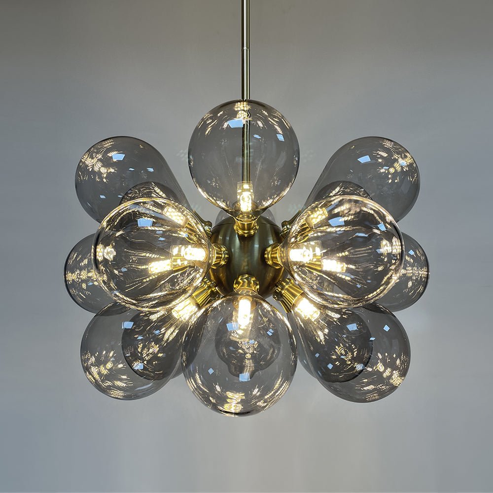 Hdc Modern Sputnik Ceiling Hanging Light Fixture With Globe Glass Shades, for Living Room Bedroom