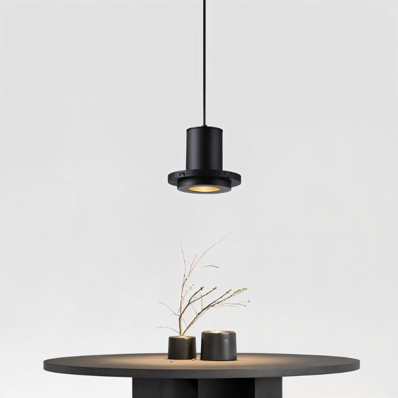 Hdc High-End Black Travertine Cement Terrazzo Pendant Light