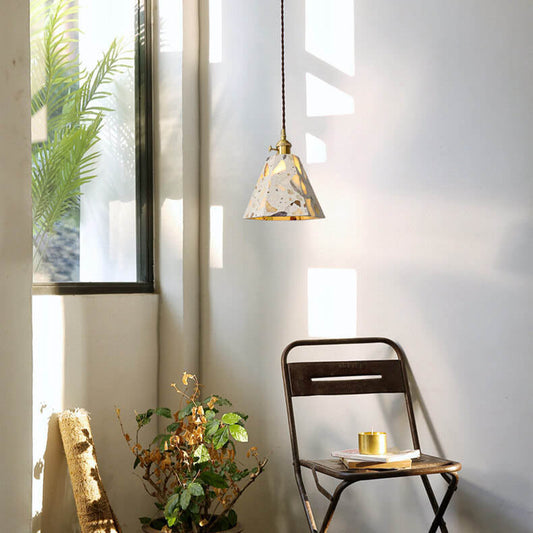 Hdc Nordic Industrial Vintage Square Geometry Cement 1-Light Pendant Light