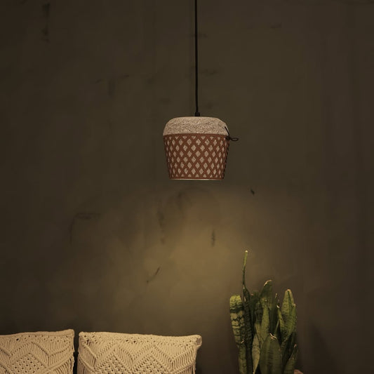 Hdc Modern Terrazzo Bucket LED Cement Leather LED Pendant Light