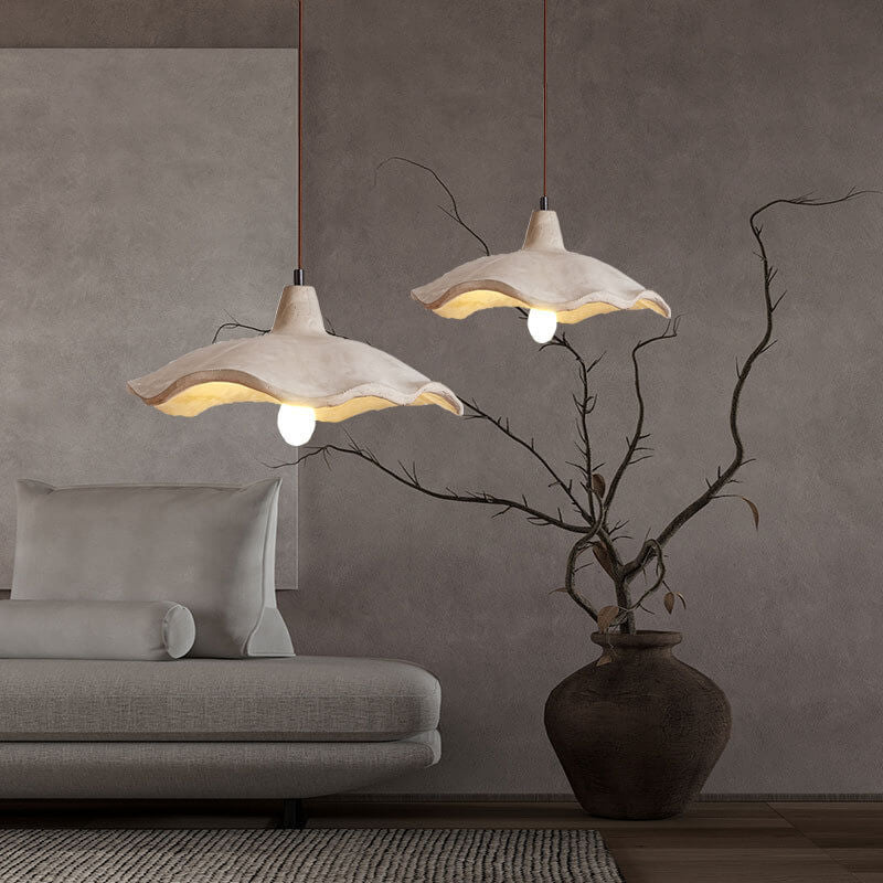 Hdc 1 Light Minimalistic Japanese Ash Color Cement Pendant Lamp