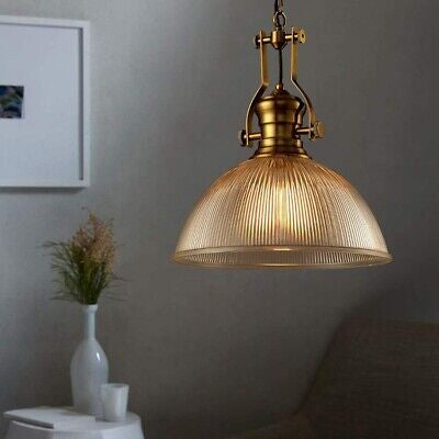 Hdc Amber Glass Champagne Color Vintage Gold Pendant Ceiling Light Bedside Hanging Light Dining Room