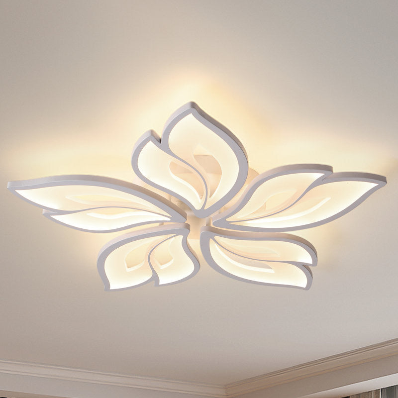 Hdc 5 Light Flower Led Chandelier Ceiling Light - Tricolour Dimmable With Remote