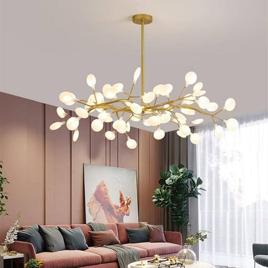 HDC 45 Lights Modern Firefly Sputnik Chandelier for Living room, Branch Led Pendant Lighting