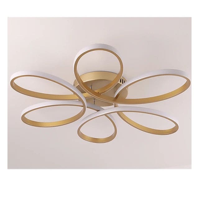 HDC 6 Light Curvy Gold Brass Plated Modern Led Chandelier Lamp - Warm White