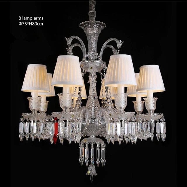 Hdc 8 Light Shade Clear Glass Italian Chandelier Ceiling Lights Hanging - Warm White