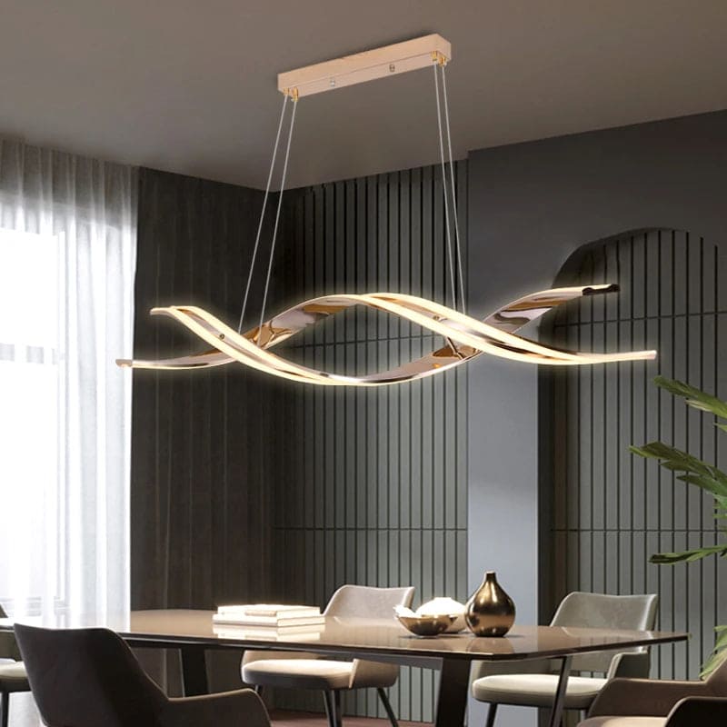 HDC 1000mm Gold Led Light Chandelier Lighting Lamp Cord Pendant Lamp - Tricolor