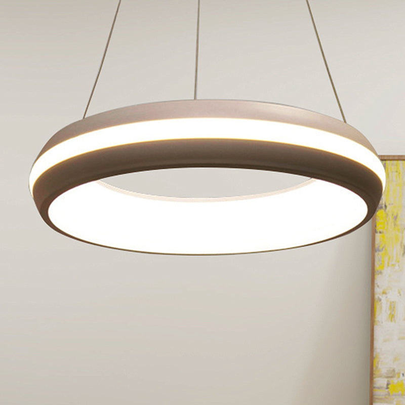 Hdc Modern LED Chandelier Ring Hanging Suspension Lamp - Tricolor, Round