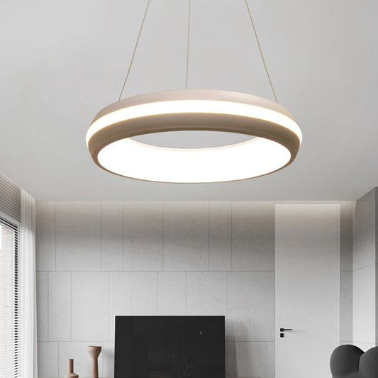 Hdc Modern LED Chandelier Ring Hanging Suspension Lamp - Tricolor, Round