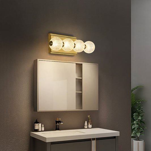 Hdc 4 Light Acrylic Glass Led Golden Body Led Wall Light Mirror Vanity Picture Lamp - Warm White