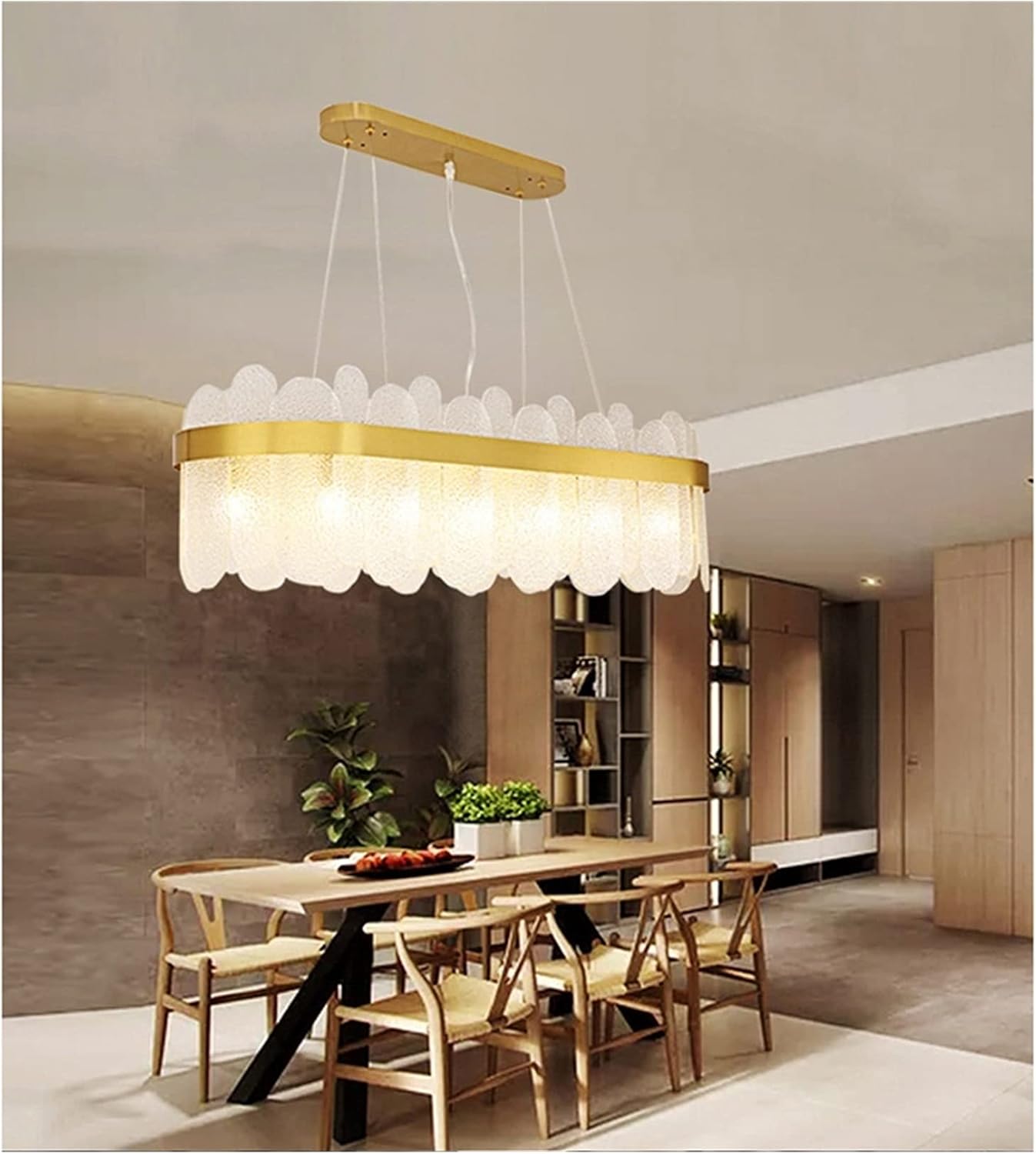 HDC Modern Round Contemporary Luxury  Oval Glass Chandelier