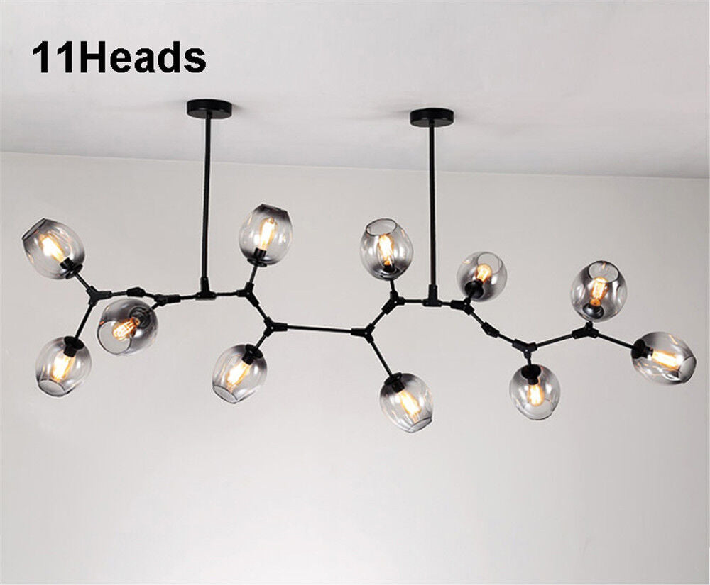 HDC 11 Head Smokey Grey Glass Chandelier