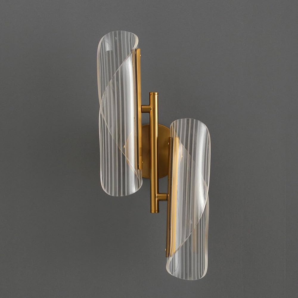 HDC Modern Gold Transparent 18w Curvy Led Wall Lamp Bedside Light