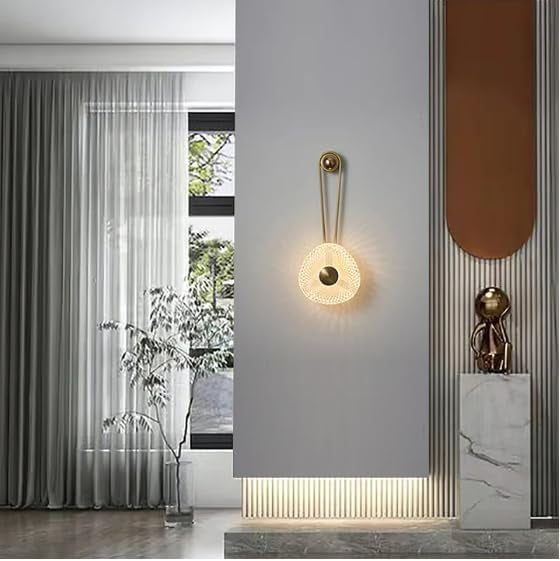 Hdc Modern Luxury Round Acrylic Metal LED Wall Sconce Lamp