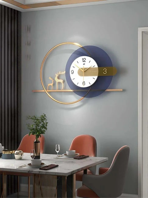 Hdc Modern Creative Deer Metal Wall Clock For Living Room,Bedroom Home Decor