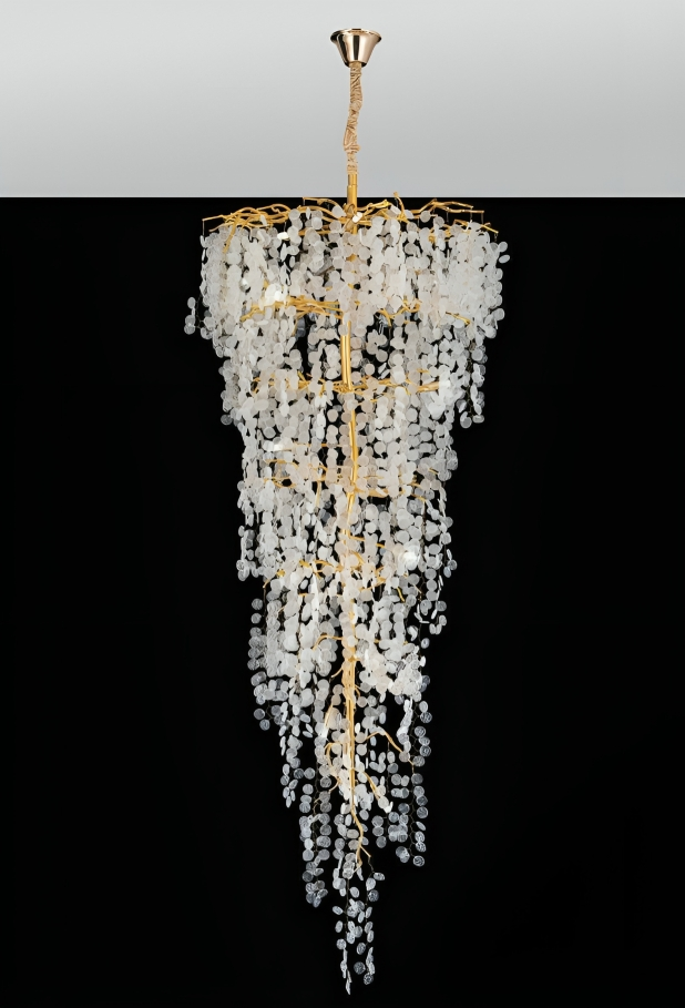 Hdc 2000mm Long Crystal Double Height Duplex Chandelier - Warm White