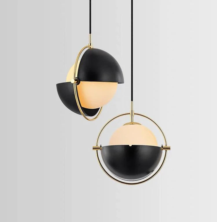 Hdc 1 Light Led Glass Black Gold Frost Glass Pendant Lamp Ceiling Light - Warm White