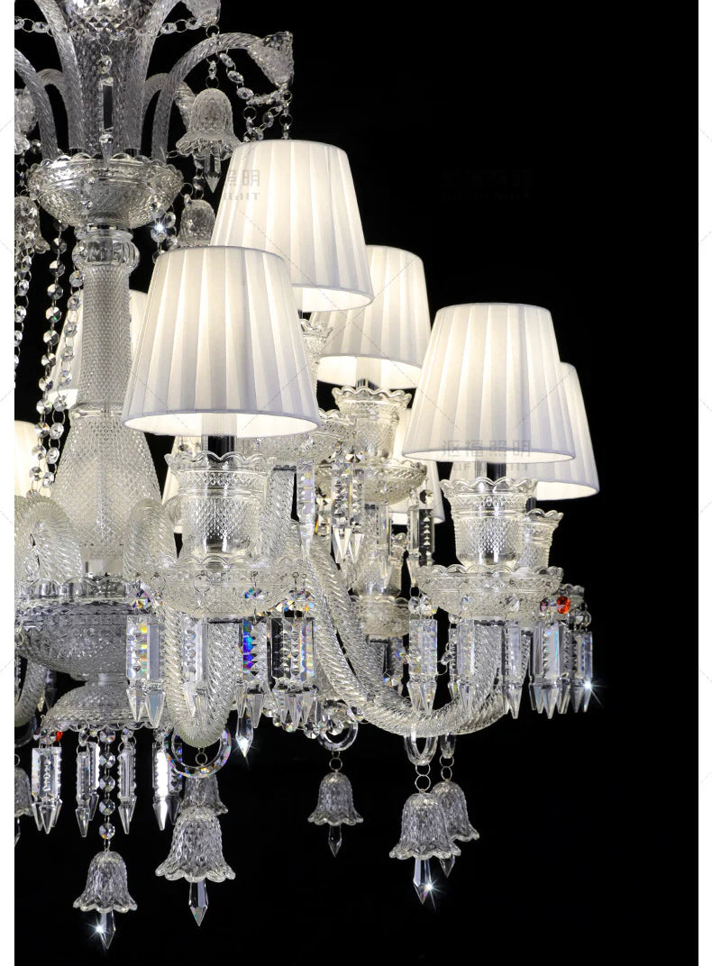 Hdc 12 Light Shade Clear Glass Italian Chandelier Ceiling Lights Hanging - Warm White