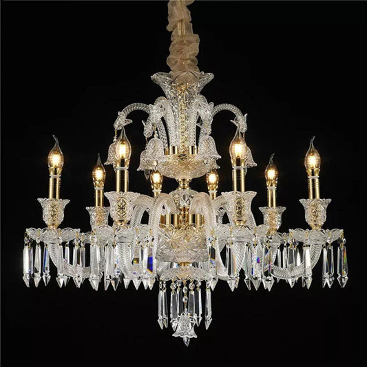 Hdc 8 Lights  Glass Italian Chandelier Ceiling Lights Hanging - Warm White