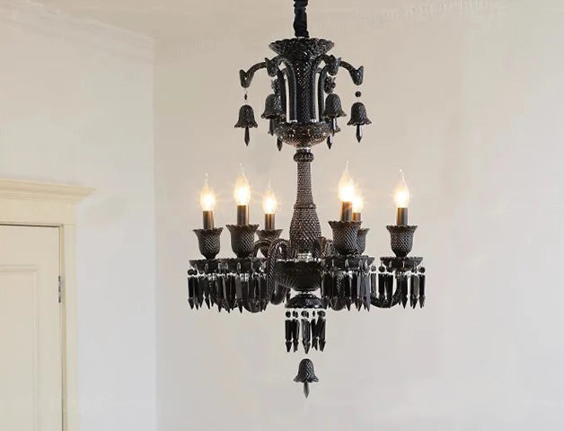 Hdc 8 Lights Black Glass Italian Chandelier Ceiling Lights Hanging - Warm White