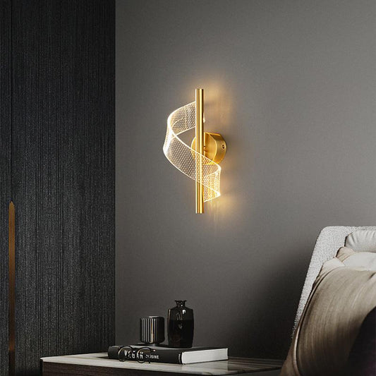 Hdc 15w 300mm Modern Long Gold Led Wall Lamp - Tricolor