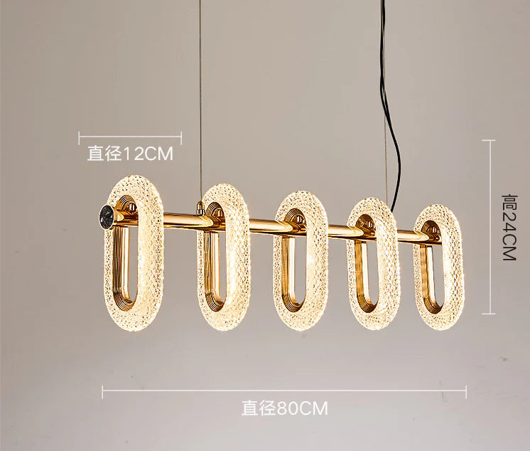 HDC 5 Light Gold Metal Modern Chandelier Ceiling Light - Tricolor