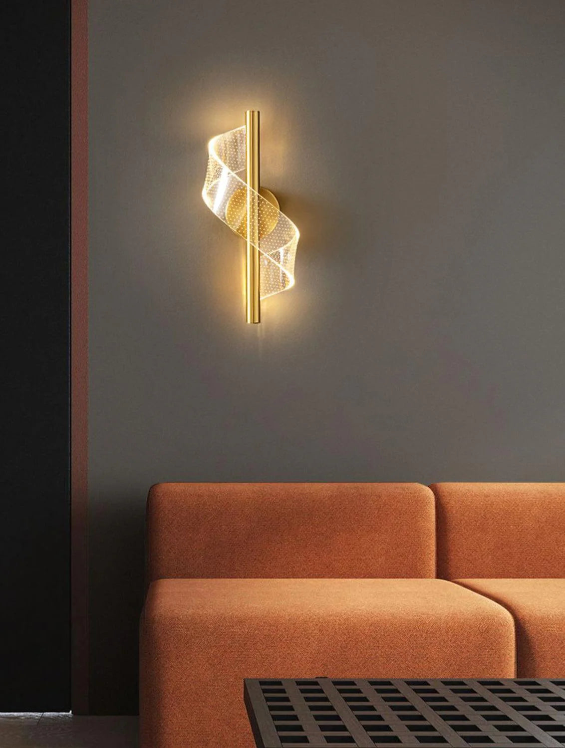 Hdc 15w 300mm Modern Long Gold Led Wall Lamp - Tricolor