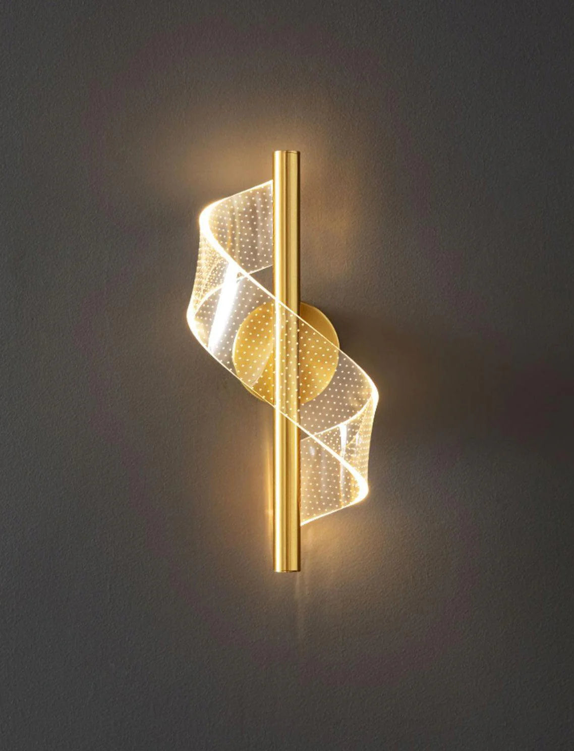 Hdc 15w 300mm Modern Long Gold Led Wall Lamp - Tricolor