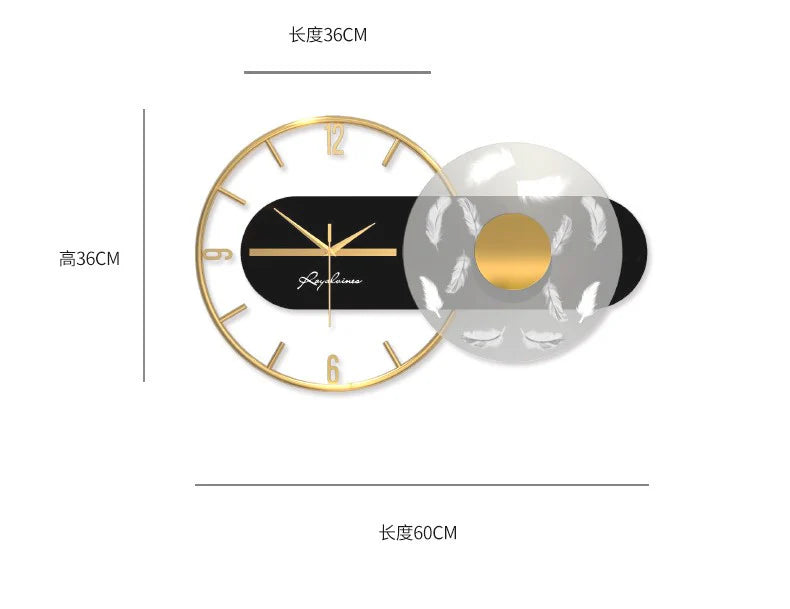 Hdc Modern Creative Wall Clock For Living Room,Bedroom Home Decor