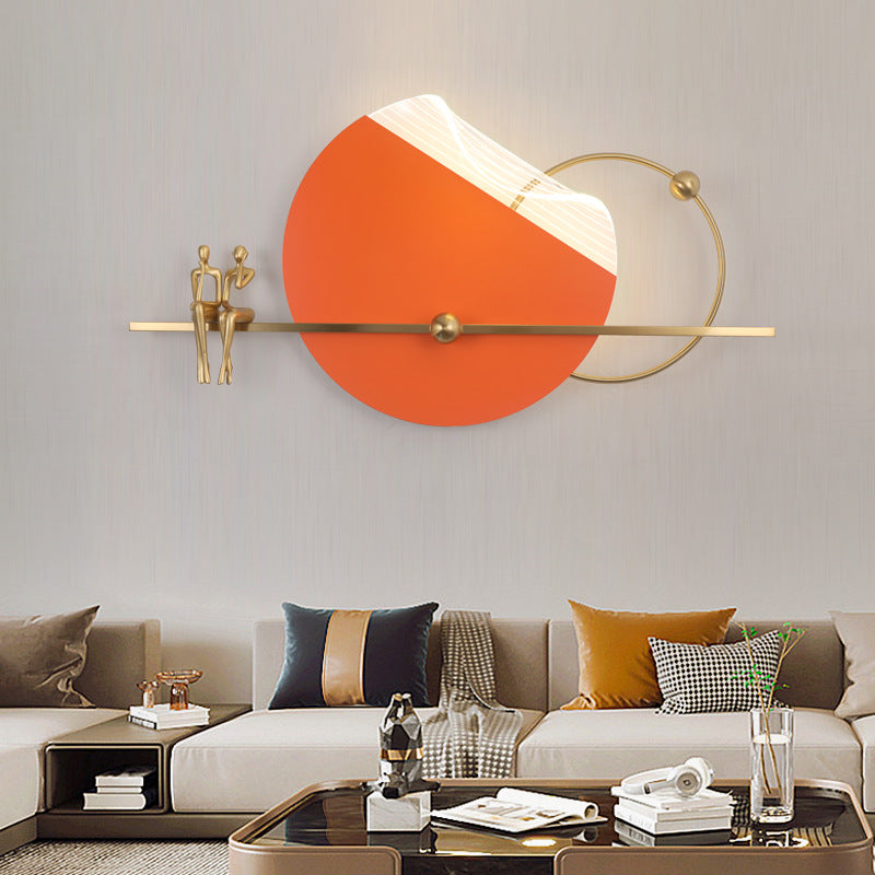 HDC LED Modern Orange Wall Art With Sitting Couple