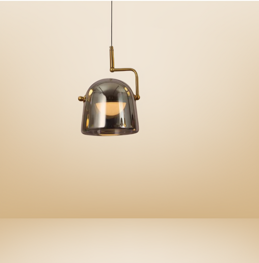 Hdc Contemporary Black Glass Metal Pendant Lamp With Industrial Style And Sleek Finish