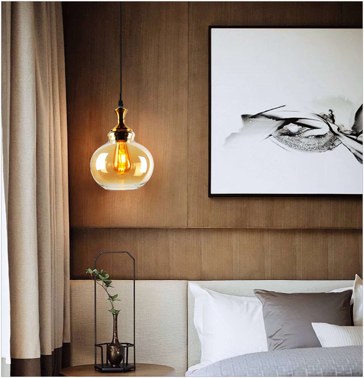 HDC 1-Light Modern Bedside Pendant Ceiling Light