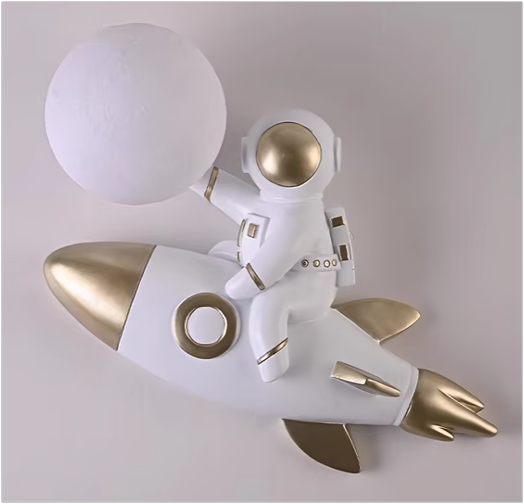 Hdc Kids Cartoon Rocket Astronaut Children's Room Bedside Indoor Wall Light