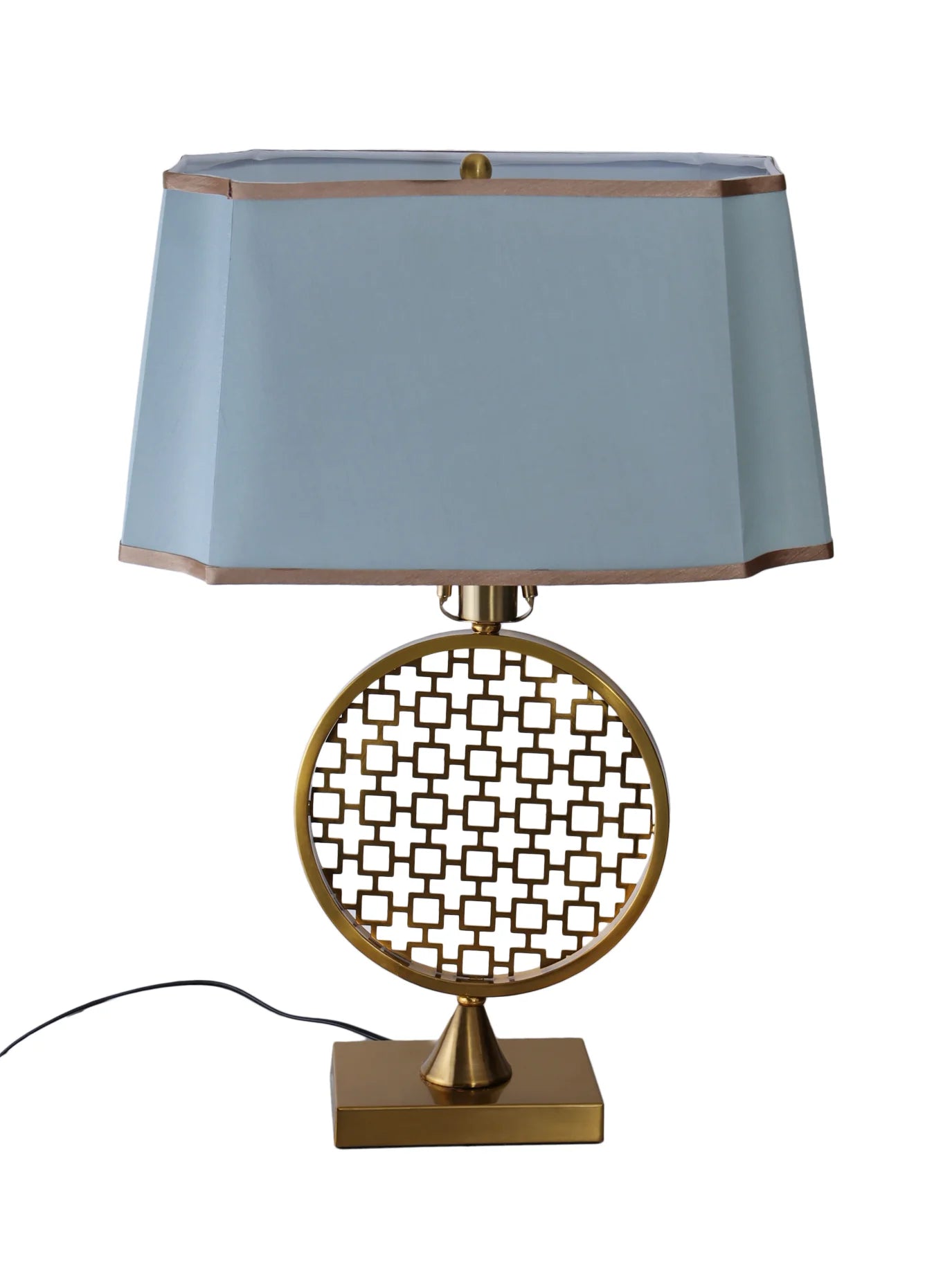 Hdc Modern Luxury Metal Golden Table Lamp With Fabric Lamp Shade 8894