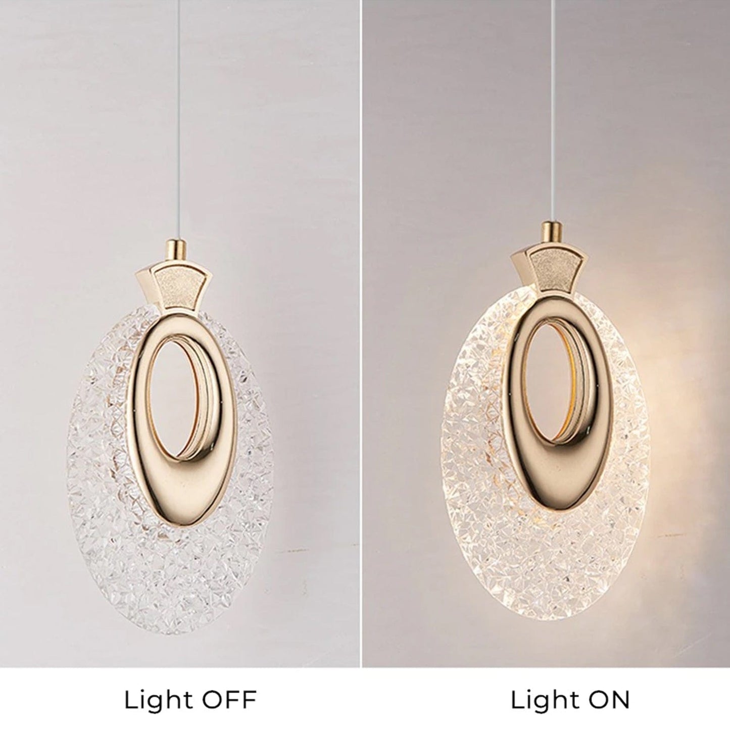 HDC led 1-Light Bundle Gold Crystal Hanging Pendant Ceiling Light