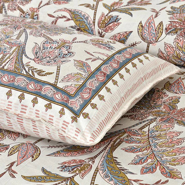 Hdc Jaipuri Block Print Cotton King Size Bed Sheet With 2 Pillow Cover For Bedroom, Home Decor