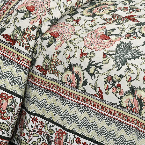 Hdc Jaipuri Block Print Cotton King Size Double Bed Sheet With 2 Pillow Cover For Bedroom, Home Decor