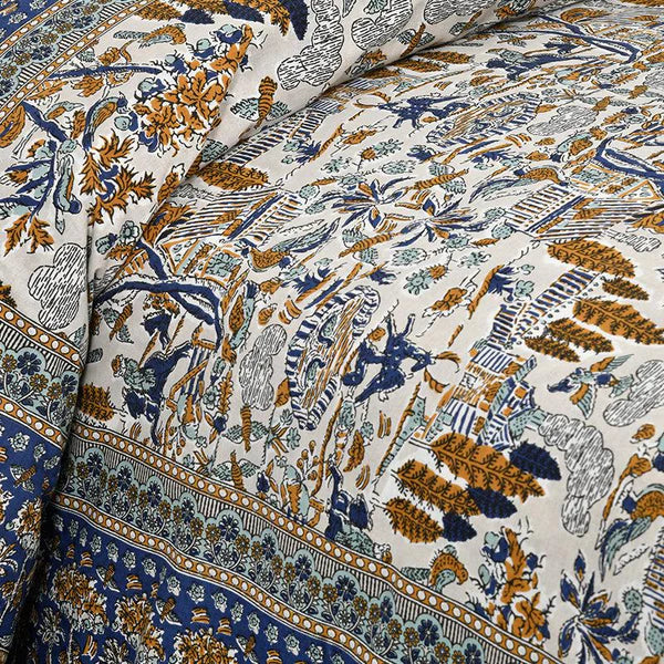 Hdc Jaipuri Block Print Cotton King Size Double Bed Sheet With 2 Pillow Cover For Bedroom, Home Decor