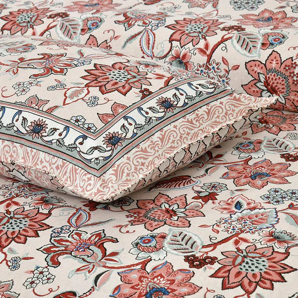 Hdc Jaipuri Block Print Cotton King Size Double Bed Sheet With 2 Pillow Cover For Bedroom, Home Decor