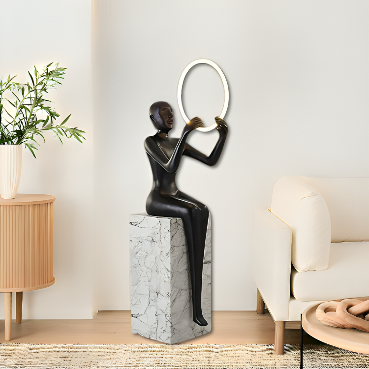 HDC Humanoid Vertical Abstract Sculpture Floor Lamp for Living Room or Office Bright Lighting