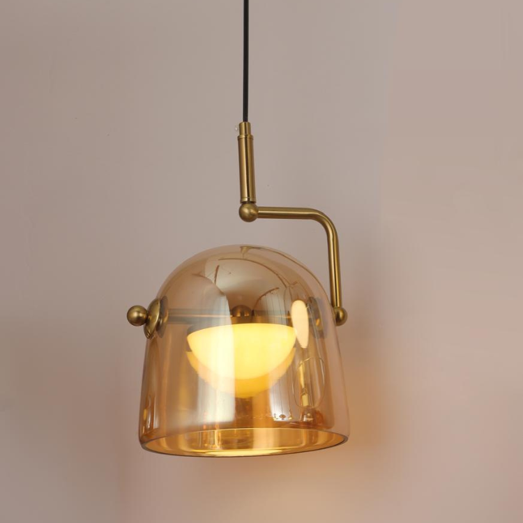 Hdc Contemporary Black Glass Metal Pendant Lamp With Industrial Style And Sleek Finish