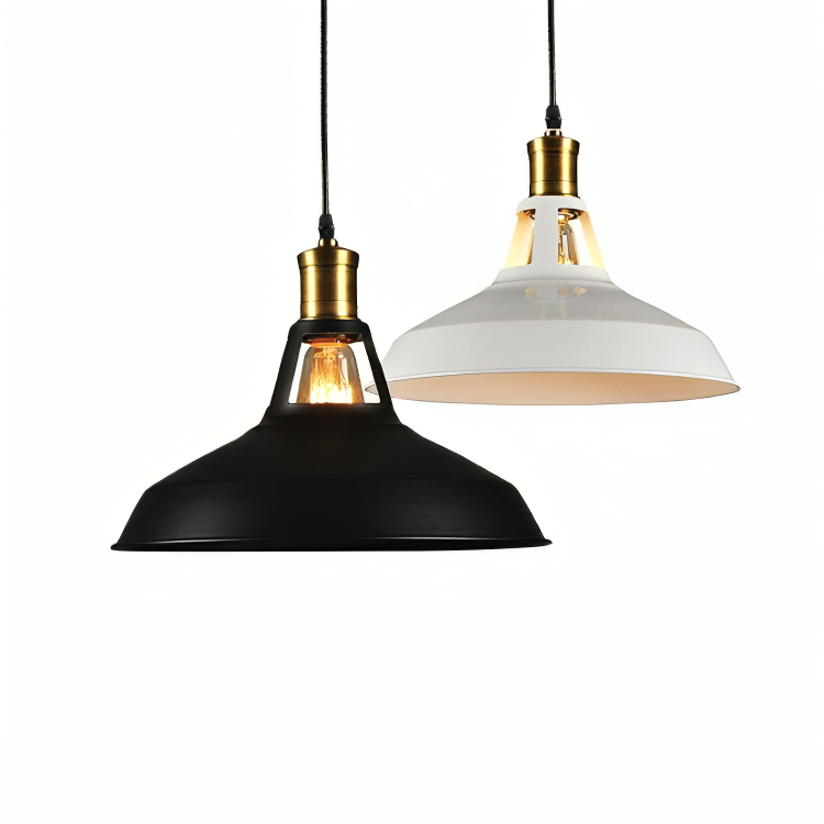 HDC Modern Metal Series Bulb Pendant Light - Industrial Adjustable Chandelier with Matte Lamp Cover