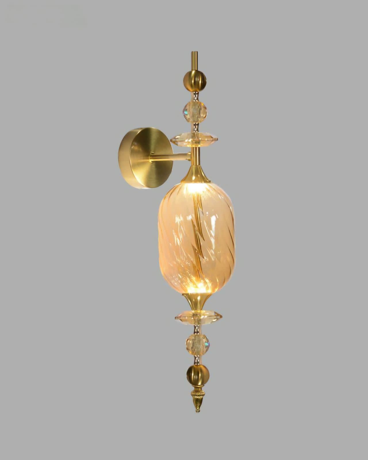 Hdc Modern Crystal Glass Amber/Smoke Wall Light