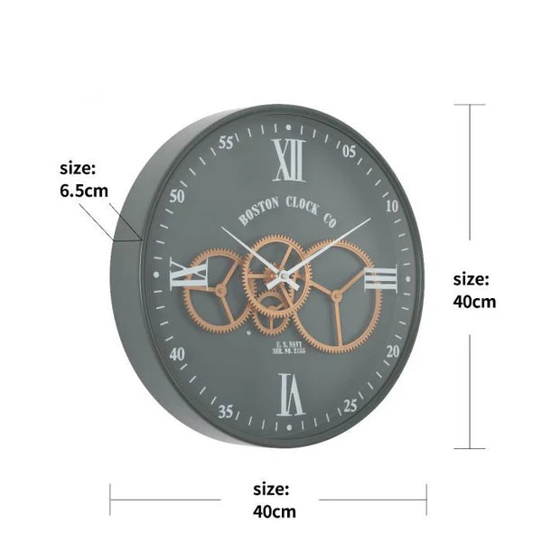 Hdc Lunar Echo Luxury Designer Wall clock With Moving Gear Mechanism (Steel Body)