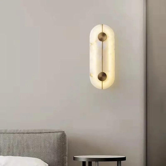 Hdc Modern Gold Finish Oval Body Marble Plate LED Wall Light