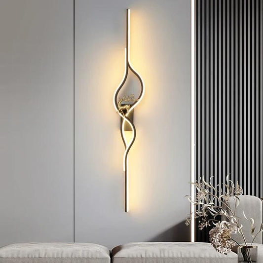 Hdc Modern Indoor Black Curl Metal Wall Light